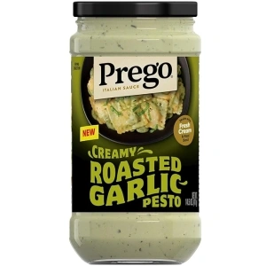 Prego Creamy Roasted Garlic Pesto Pasta Sauce, 14.5 oz Jar