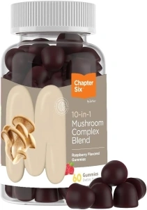 Zahler 10-in-1 Mushroom Gummies Raspberry Flavored with Lions Mane Mushroom, Reishi, Cordyceps, White Button, Plus 6 Adaptogenic Mushrooms (60)