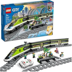 LEGO City Express Passenger Train Set, 60337 Remote Controlled Toy, Gifts for Kids, Boys & Girls with Working Headlights, 2 Coaches and 24 Track Pieces