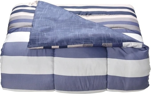 Lanwood Xavier Stripe Blue Comforter Set, Queen