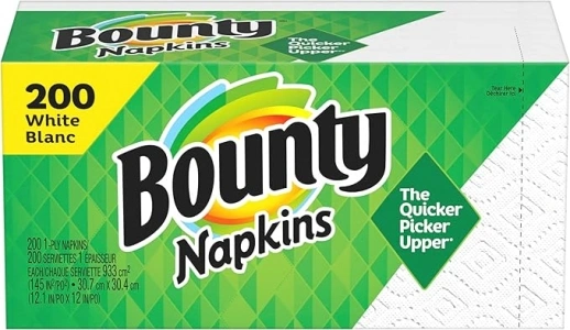 Bounty Paper Napkins, White, 200 Count