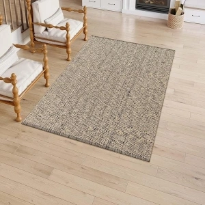 LEEVAN Washable Kitchen Rugs 3x5, Natural Bedroom Rug, Cotton Woven Entryway Rug, Modern Braided Door Mat, Farmhouse Living Room Rug, Reversible Carpet for Laundry Room Front Porch