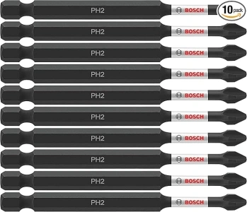 BOSCH ITPH235B 10-Pack 3-1/2 In. Phillips #2 Impact Tough Screwdriving Power Bits
