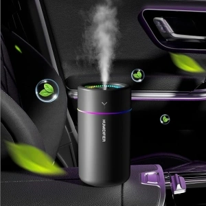 Car Diffuser Humidifier, USB Aromatherapy Essential Oil Diffuser with 7 LED Color Changing Light, Car Air Freshener, Cool Mist Mini Portable Diffuser for Car Home Office Bedroom, Black