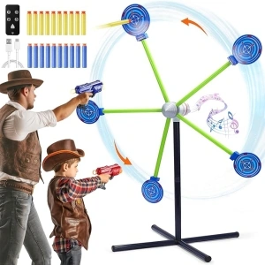 2-Player Shooting Game Toy,Foam Dart Toy Gun with Auto Reset Rotating Shooting Target,Ideal Gift for Kids Ages 4, 5, 6, 7, 8,9,10+