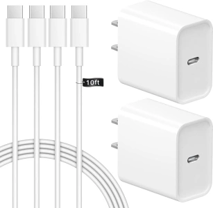 10 FT iPhone 16 15 Charger Fast Charging USB C Charger Block Type C Chagrer Fast Charging 2-Pack for iPhone 16/16 Plus/16 Pro/16 Pro Max/iPhone 15/15 Pro Max/Samsung