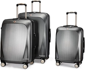 Expandable Luggage 3 Piece Sets,PC+ABS Hardshell Suitcase with Spinnner wheels TSA lock,Gray