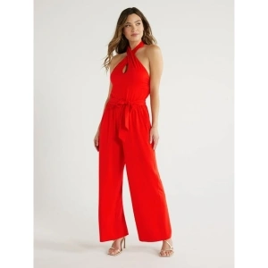 Sofia Jeans Women's Halter Cross Neck Jumpsuit, Sizes XS-XXXL