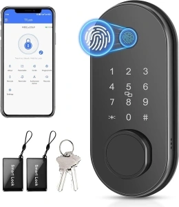 Smart Door Lock Fingerprint Keyless Entry Door Lock APP Control Deadbolt Auto Lock Electronic Keypad Deadbolt Lock for Front Door Home Use Apartment