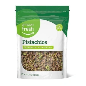 Amazon Fresh - Pistachios, Dry Roasted with Sea Salt, No Shells, 24 oz