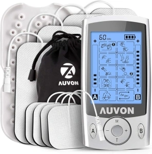 AUVON Dual Channel TENS Unit Muscle Stimulator Machine with 20 Modes, 2