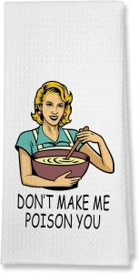 Funny Kitchen Towels, 1 Set Retro Sassy Dish Towels Flour Sack Towel, Funny Hand Towels Tea Towels for Kitchen Bathroom Housewarming Hostess New House-A29