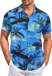 Hawaiian Shirt for Men - Men's Hawaiian Button Down Shirts Floral Shirts Printed Casual Short Sleeves