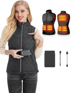 PETREL Heated Vest Women with Battery Pack Heated Jacket Electric Rechargeable Heated Coat