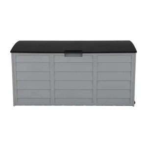 Garden Storage Box 75 gal Black Outdoor Tool Case Cushion Organizer with Wheels