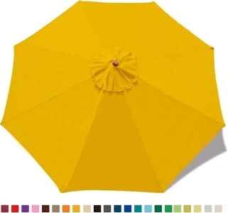 MASTERCANOPY Patio Umbrella 10 ft Replacement Canopy for 8 Ribs-Gold