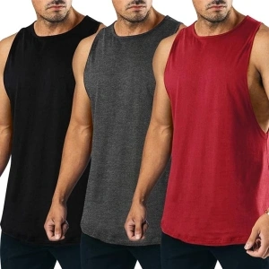 TURETRENDY Men's 3 Pack Workout Tank Tops Dry Fit Sleeveless Gym Stringer Bodybuilding Fitness Muscle T-Shirts