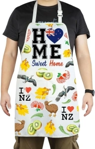 CENWA New Zealand Travel Gift New Zealand State Cooking Adjustable Apron New Zealand Lover Gift Baking Apron Gift For Her