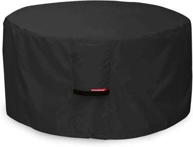 Porch Shield Fire Pit Cover - Waterproof 600D Heavy Duty Round Patio Fire Bowl Cover Black - 40 inch