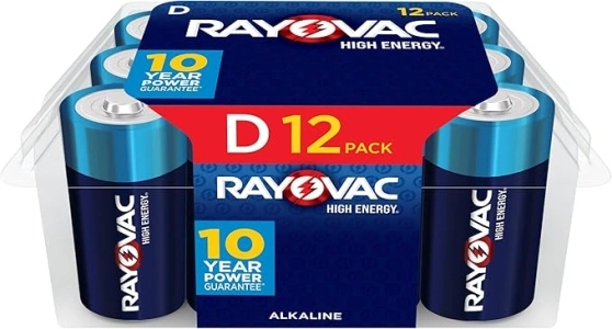 Rayovac D Batteries, Alkaline D Cell Batteries (12 Battery Count)