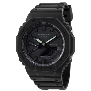 Alarm World Time Quartz Analog-Digital Black Dial Men's Watch GA2100-1A1