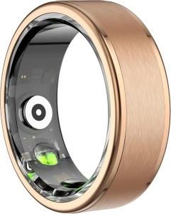 Smart Ring Health Tracker, Men's Smart Ring, Women's Fitness Ring, Heart Rate, Blood Oxygen, Sleep Monitor, Pedometer with APP, 5ATM Waterproof, Compatible with iso and Android (Rose Gold, 8#)