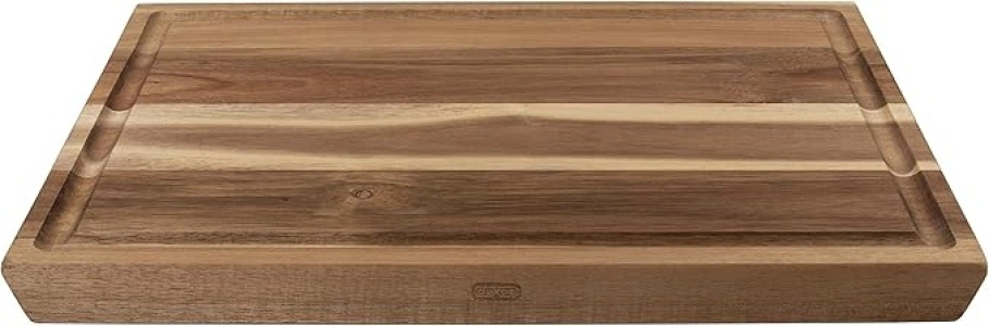 Dexas Angled Acacia Wood Cutting Board with Well, 15 x 20 inches