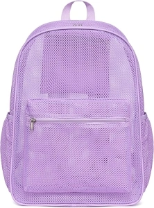 Bluboon Mesh Backpack for Girls Kids Semi-Transparent School Bookbag See Through Beach Bag Daypack Backpack