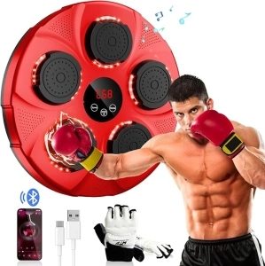 Music Boxing Machine - 2024 New Smart Bluetooth Boxing Machine Wall Mounted, Boxing Music Workout Machine with 9 Speeds Modes, Home Workout Musical Boxing Machine for Adult & Kids (with Boxing Gloves