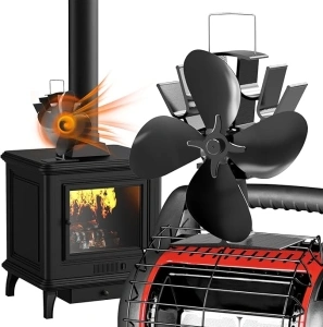 Heat Powered Wood Stove Fan,4-Blade Fireplace Fan for Wood Burning Stove,Heat Powered Stove Fan for Gas/Pellet/Wood Burning Stove Non-Electric, Eco-Friendly and Save Energy