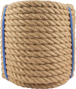 Manila Rope 1/2in x 100ft, Twisted Rope 1/2inch Natural Hemp Rope for Crafts,Docks,Hammock,Railing,Bundling,Home Decoratin,Gardening