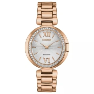 Citizen Capella Eco-Drive Women's Diamond Accent Pink Gold Watch 34MM EX1503-54A