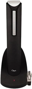 Ozeri Pro Electric Wine Bottle Opener in Black, with Wine Pourer, Stopper, Foil Cutter and Elegant Recharging Stand