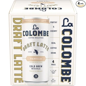La Colombe Vanilla Draft Latte - 9 Fl. Oz. 4 Pack - 100% Arabica, Single-Origin, Brazilian Cold Brew Coffee with Lactose-Free Foamy Milk, Premium Coffee On the Go, 115mg Natural Caffeine