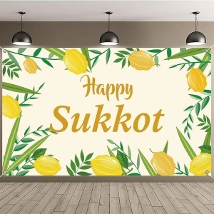 Happy Sukkot Backdrop Banner with 70.8