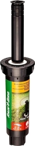 Rain Bird 1804VAN Pop-Up Sprinkler, Black, Stainless Steel, Adjustable 0°-360° Pattern, 8'-15' Spray Distance, 4'' Pop-up Height