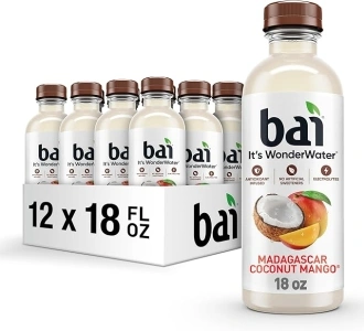 Bai Antioxidant Infused Water Beverage, Madagascar Coconut Mango, with Vitamin C and No Artificial Sweeteners, 18 Fluid Ounce Bottle, 12 Pack