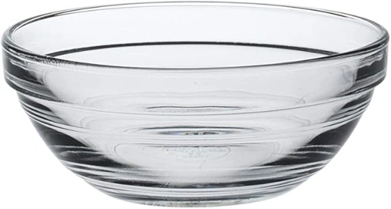 Duralex Gigogne Glass Stackable Mixing Bowls/Prep Bowls Set of 6, Clear. 6⅞ oz. / 4.1