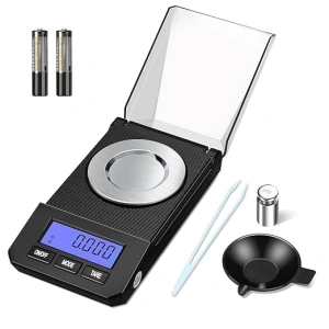 Milligram Scale, 50g/0.001g High Precision Mg Scale, Jewelry Scale with Tare, 6 Unit Powder Scale, Digital Miligram Scale for Powder Medicine, Gem, Micro Gram Scale, Reloading Scale Gold