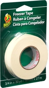 Duck Brand Write-On Freezer Tape, 3/4-Inch by 30-Yard, Single Roll, White (280124)