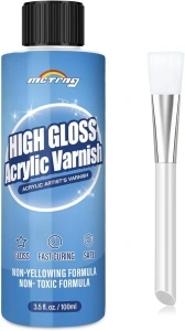 Gloss Varnish for Acrylic Painting, Non-Yellowing, Non-Toxic, Anti-Crazing, High Gloss Finish, for Artwork, Acrylic Paint, Suitable for Pro Artists, Hobby Painter