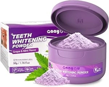 Purple Teeth Whitening, Teeth Whitening Powder Grape & Mint Flavor Tooth Powder Natural Teeth Whitener Color Corrector Toothpaste Powder for Tooth Stain Removal