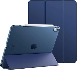 MoKo for iPad Air 13 Inch Case M2 2024, Ultra Slim Stand Case with Hard PC Translucent Back Shell Cover for iPad Air 13'' 2024 (A2898/A2899/A2900), Support Touch ID & Apple Pencil Pro/USB-C, Navy Blue