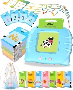 Spanish & English Talking Flash Cards for Toddlers 2 3 4 5 6, Audible Toys for Kids to Learn Spanish, 193 Cards and 385 Words