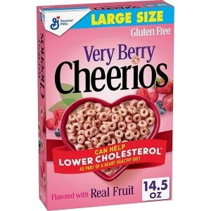 Very Berry Cheerios, Heart Healthy Cereal, Large Size, 14.5 OZ