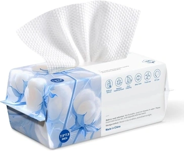 Disposable Face Towel 100 Count, Ultra Soft Washcloths Face Towelette Clean Face Wipes, Makeup Remover Dry Wipes Thick Facial Tissue for Cleansing Skincare