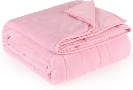 Uttermara Weighted Blankets for Adults, Uniformed Color Twin Size Blanket with Warm Flannel and Soft Brushed Fabric to Help with Better Sleep for All Seasons Sofa Bed Couch, 60