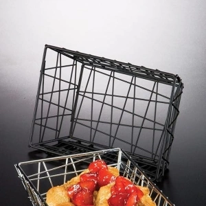 American Metalcraft BZZ95B Small Rectangular Metal Wire Zorro Bread Basket, 9