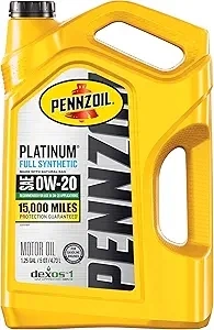 Pennzoil Platinum Full Synthetic 0W-20 Gasoline Engine Oil, 5 Quart