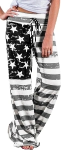 iniber Women's Comfy Pajama Pants Casual Lounge Pant Wide Leg Palazzo Stretch Drawstring Bottoms